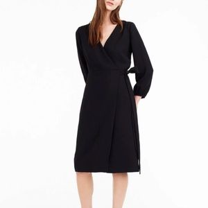 J crew black crepe career wrap dress - casual dress size 2
